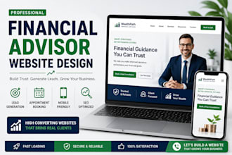 design financial advisor website, financial planner website and landing page