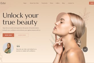 design aesthetic website, esthetician website, skincare website in wordpress