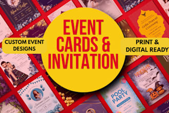 design invitation cards for your birthday, wedding, christmas, halloween etc