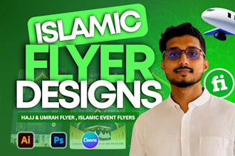 design islamic flyer, post , brochure  for hajj,umrah,eid and islamic program