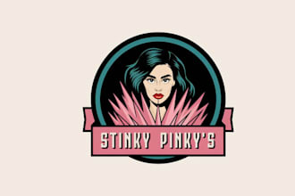 make fun and quirky stinky pinkys logo your brand stand out