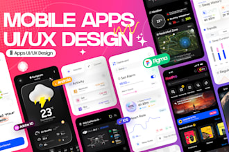 design mobile app screens, app mockup, app uiux design in figma with prototype