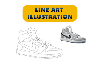 draw line art illustration, detailed instruction manual