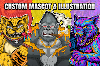 draw cannabis mascot cartoon or character illustration for your cannabis brand