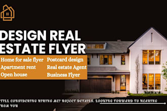 design real estate agent open house door hanger realtor property flyer design