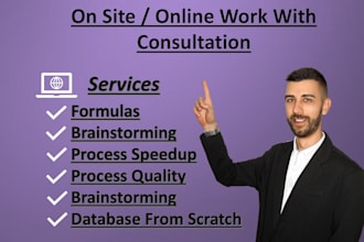 do on site or online work with consultation for excel