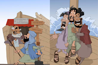 draw childrens bible story illustrations
