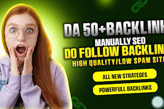 create da 50 plus dofollow SEO homepage backlink