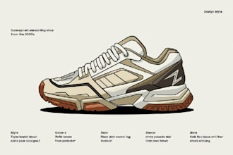 custom shoe design with tech pack for manufacturing  sneakers and footwear