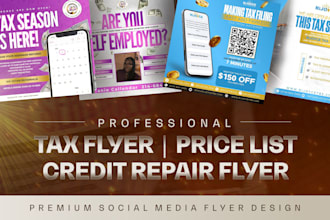 design a professional tax flyer, credit repair, price list for your business