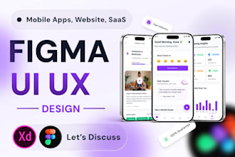 do UI UX design for mobile app, website and web app using figma