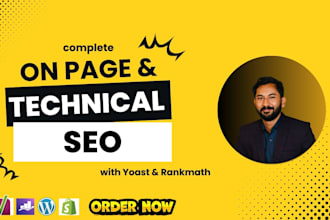 do onpage SEO using yoast or rankmath and do technical optimization also