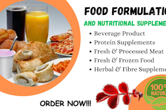 do food supplement and energy drink formulation, recipes for food and culinary