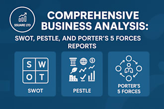 do market research, business reports, swot, pestle, and competitor analysis