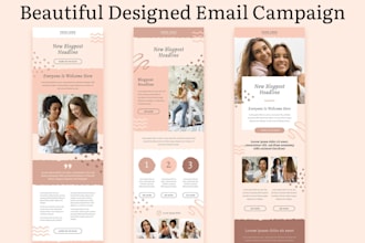 do beautiful email template, newsletter design on flodesk, mailchimp and brevo
