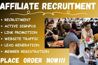do affiliate recruitment for affiliate program, affiliate signup, MLM promotion