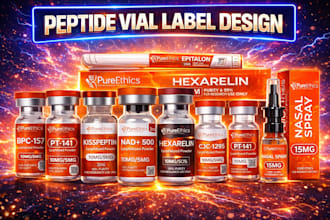 product label design peptides vial label design vial label peptide sarms label