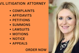 be your civil litigation lawyer and help you write pleadings, lawsuits, motions