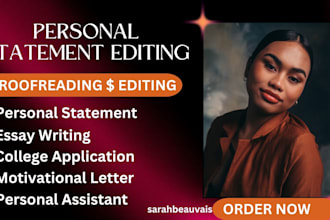 proofread personal statement, statement of purpose, graduate, law, application