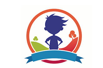 design cartoon character kid school logo