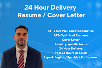 prepare a professionally written resume and cover letter in 24 hours or less