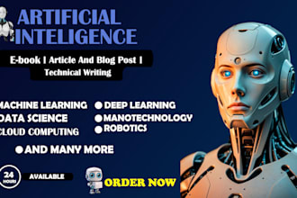 be artificial intelligence ebook writer, data science, robotics, cybersecurity