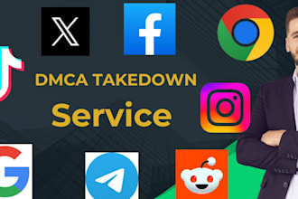 remove infringing  content from fb twitter reddit yt ig tiktok google by dmca