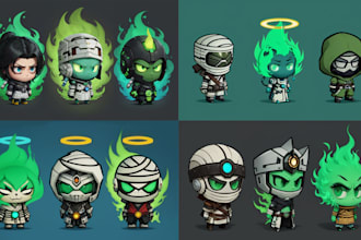 make 2d game icons props objects maps characters use ai