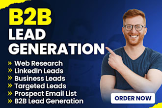provide b2b lead generation web research linked in copy paste and typing