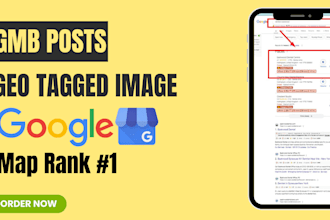 create geotagged images and write gmb posts for map ranking