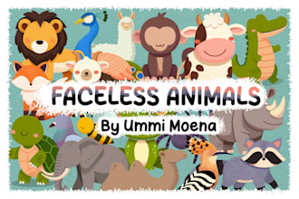 create faceless animal illustrations for kids