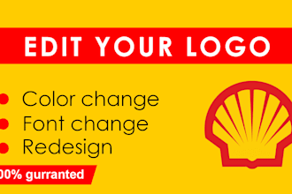 modify, edit, redesign, recolor, and vectorize your logo