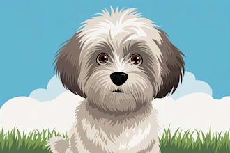 draw amazing vector pet portrait