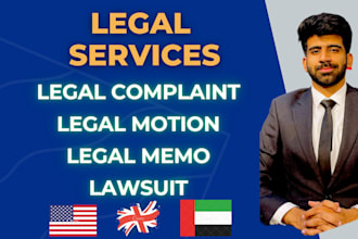 draft legal motion, legal complaint, legal appeal, lawsuit, legal letters