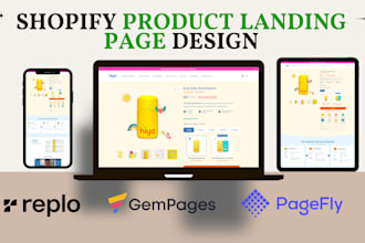 build cro optimized shopify one product store landing page with replo,pagefly