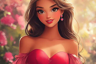 made a unique disney style portrait of your choice