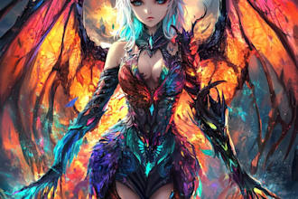 create a anime and manga character art, chibi or fan art