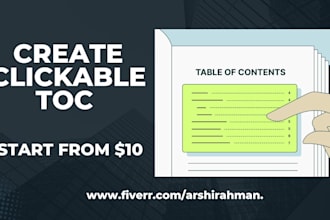 create and fix clickable table of contents in microsoft word document