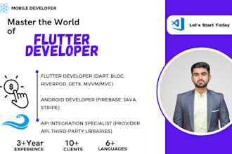 do flutter app development for ios android and payment gateway