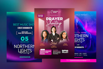 create engaging event flyer, church flyer or sports flyer design