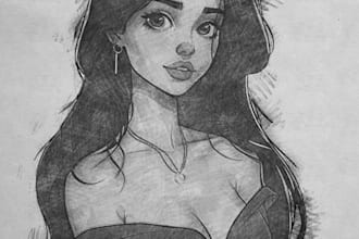 create realistic pencil sketch portrait from image and make time lapse