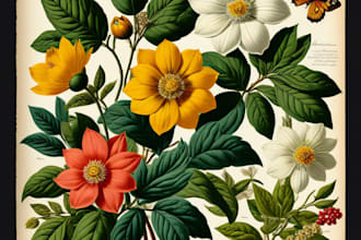 do your beautiful vintage botanical illustration