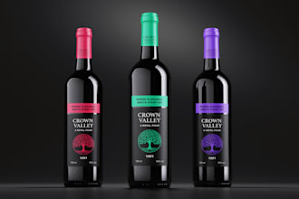 do premium wine label, vodka, gin bottle label design