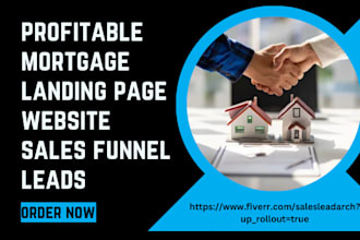 design mortgage landing page, mortgage website real estate sales funnel leads