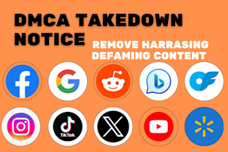 takedown harassing defaming links from google reddit tiktok instagram facebook x