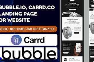 design responsive, modern and minimalistic carrd, bubble landing page or website