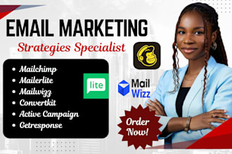 design mailchimp newsletter template, mailwizz, smtp, convertkit email marketing