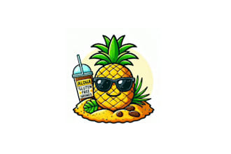 design aesthetics pineapple business logo fresh and vibrant