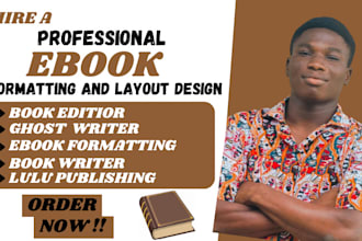 edit and do ebook formatting and layout design for kdp, lulu publishing