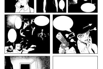 create you a pro level manga or comic page of your choice